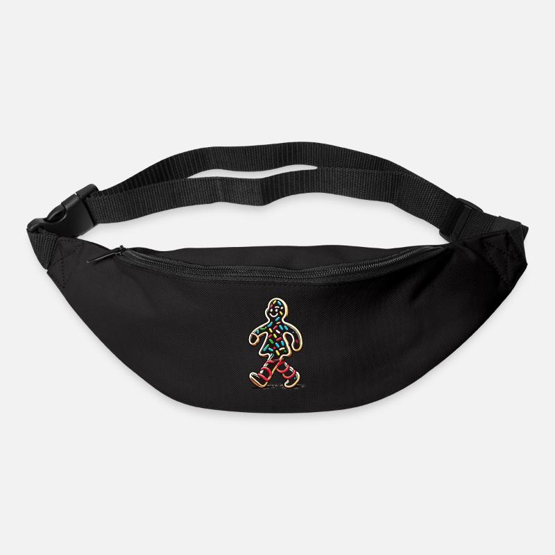 Fröhlicher Lebkuchenmann Mit Streuseln - Gürteltasche - Schwarz