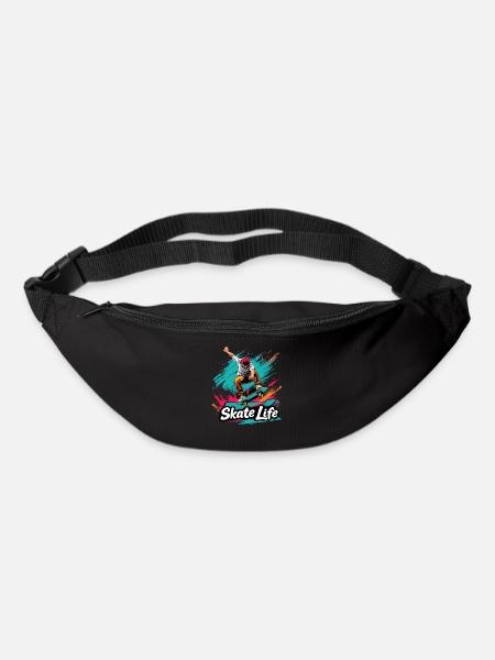 Skate Life Skateboard Skater Skateboarding - Sac banane - noir