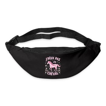J'Peux Pas J'Ai Cheval, Rose - Sac banane - noir - Devant