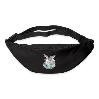 Seagull Winter Christmas Christmas Xmas maritime - Bum bag - black - Front
