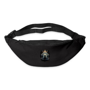 Boxer Chien Animal Couronne - Sac banane - noir - Devant