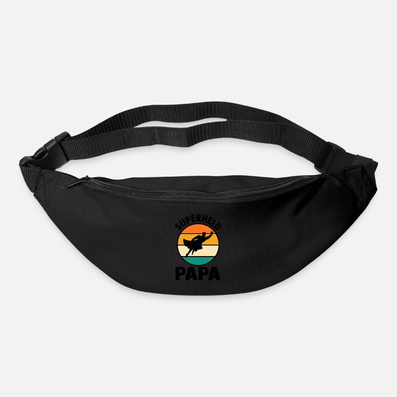 Père Papa Super-héros - Sac banane - noir