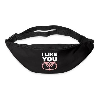 Romantic Swan Couple with I Like You - Bum bag - black - Front