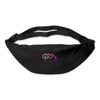 Saxophone Tie Dye Peace Love - Gürteltasche - Schwarz - Vorne