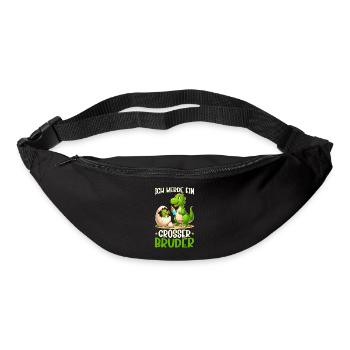 Je vais être grand frère dinosaure nouveau frère - Sac banane - noir - Devant