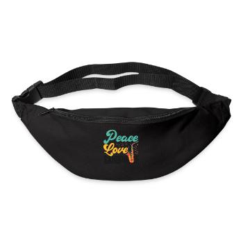 Saxophone Girl Peace Love - Bum bag - black - Front