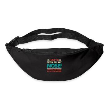 Je t’aime avec tout mon nez plus humoristique - Sac banane - noir - Devant