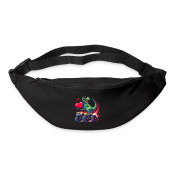 Valentine's Day Dinosaur Heart Monster Truck Funny - Bum bag - black - Front
