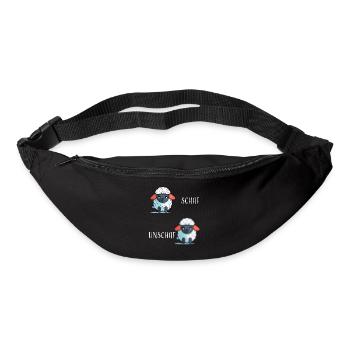 Schaf Unschaf lustiges cooles Geschenk - Gürteltasche - Schwarz - Vorne