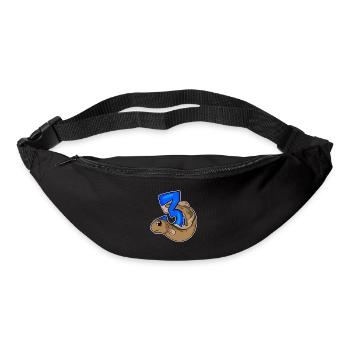 Drei 3 - Nummer 3 - Zahl 3 Geburtstag Fisch - Gürteltasche - Schwarz - Vorne