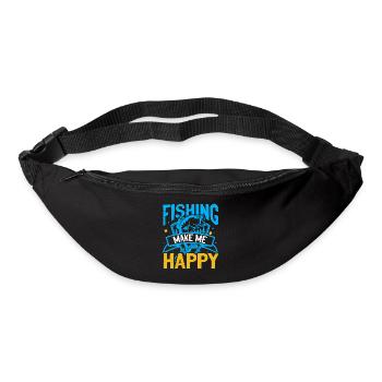 Fishing Makes Me Happy - Bum bag - black - Front