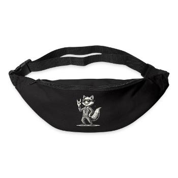 Lustige Rock Musik Fuchs Konzert Design - Gürteltasche - Schwarz - Vorne