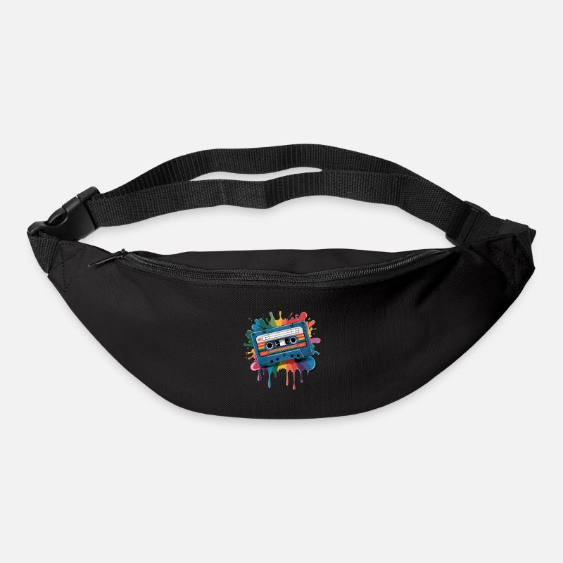 80s Retro Cassette Splash Classic Cassette Tape - Gürteltasche - Schwarz