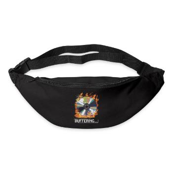 Pufferung... Flamingo Glitched CD Retro Design - Gürteltasche - Schwarz - Vorne