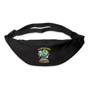 The World Seems Better Funny Beer Comic Motif - Bum bag - black - Front