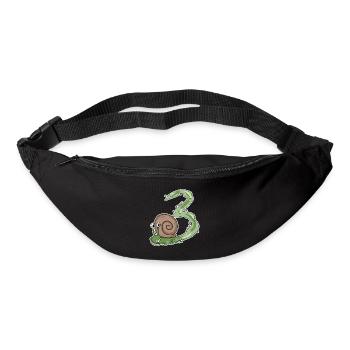 Drei 3 - Nummer 3 - Zahl 3 Geburtstag Schnecke - Gürteltasche - Schwarz - Vorne