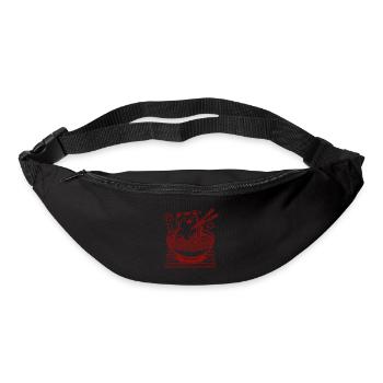 Chat Kawaii avec des nouilles Ramen Streetwear - Sac banane - noir - Devant