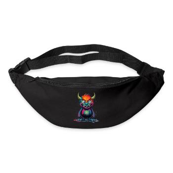 Colorful Monster Art - Personnage mignon et ludique - Sac banane - noir - Devant