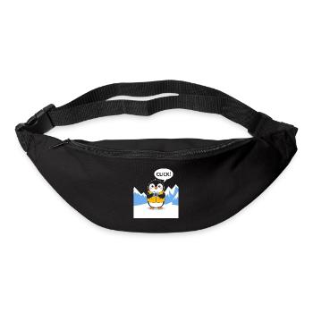 Drôle de pingouin photographe clic moment - Sac banane - noir - Devant