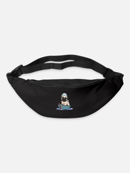 maritime, marin, carlin, chien, marin, bateau - Sac banane - noir