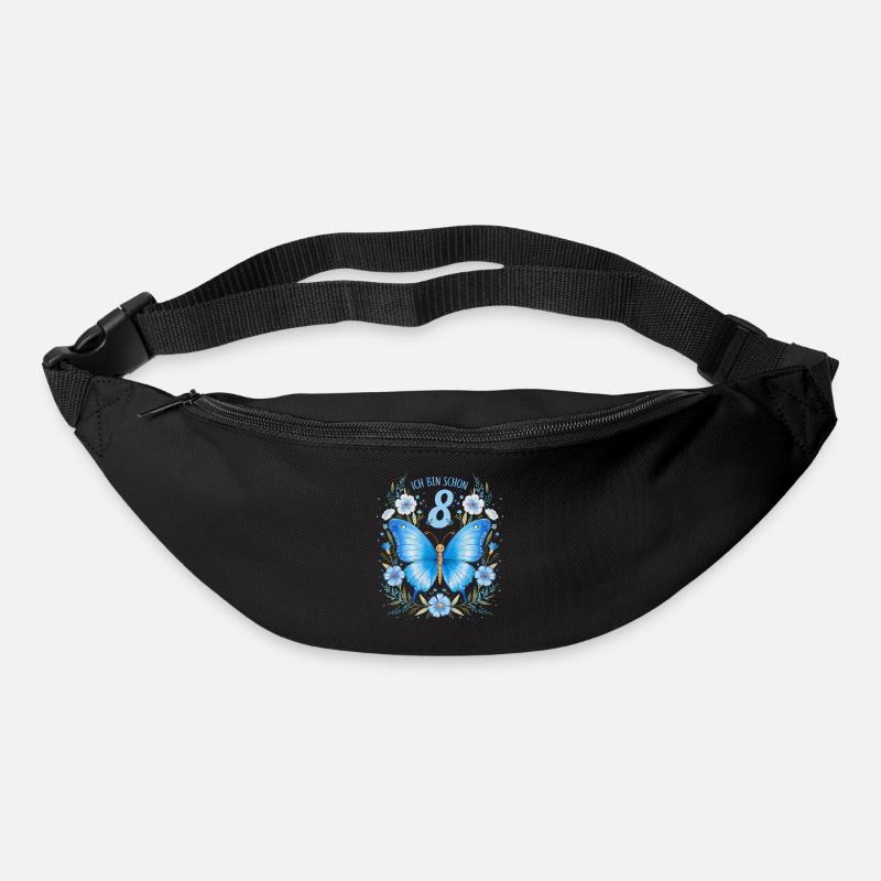 8. Geburtstag Schmetterling Kindergeburtstag - Gürteltasche - Schwarz