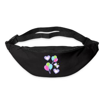 Enfants Coeur Coeurs Papillon Ballons Bébé - Sac banane - noir - Devant
