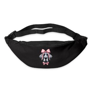 Coquette noeud Dogue Allemand Chien Maman Rose - Sac banane - noir - Devant