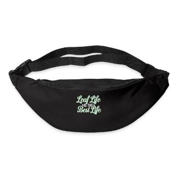 Vegan Vegetarian: Leaf Life is the best life - Bum bag - black - Front