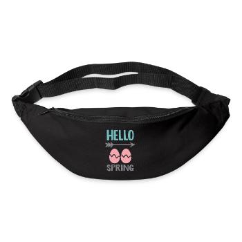 Bonjour le design printanier avec des œufs de Pâques - Sac banane - noir - Devant