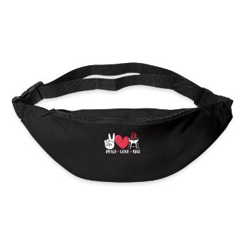 Peace Love BBQ Pitmaster Smoker Funny BBQ - Bum bag - black - Front