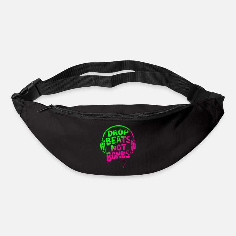 Drop Beats Not Bombs green pink - Bum bag - black