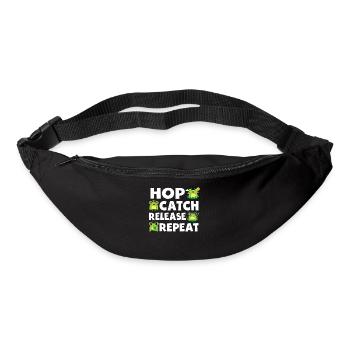 Hop Catch Release Repeat Frosch Humor - Gürteltasche - Schwarz - Vorne