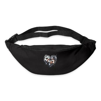 Heart of Sketched Flowers - Elegant Floral Art - Bum bag - black - Front