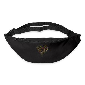 Herz aus zarten Blüten Frühlingshafte Blumenpracht - Gürteltasche - Schwarz - Vorne