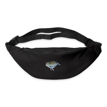 belle baleine avec motif floral pour - Sac banane - noir - Devant