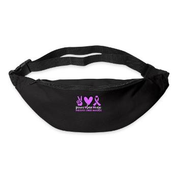 Peace Love Cure Cancer du Pancréas Endocrinien - Sac banane - noir - Devant