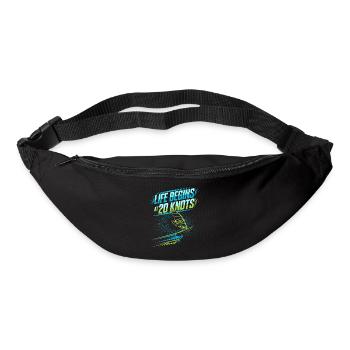 La vie de windsurfer commence à 20 nœuds Windsurfer - Sac banane - noir - Devant