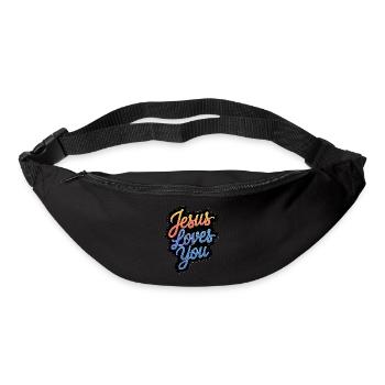 Jésus vous aime ! - Sac banane - noir - Devant