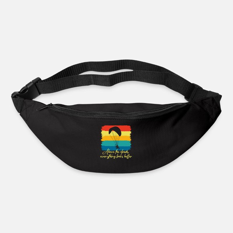 Au-dessus des nuages Passionné de paramoteur - Sac banane - noir