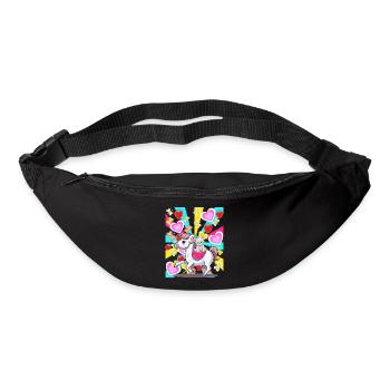 Retro Kids Child Horse Teddy Heart Birthday Baby - Bum bag - black - Front