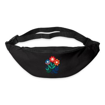 Fleurs - Printemps - Été - Fleurs - Sac banane - noir - Devant