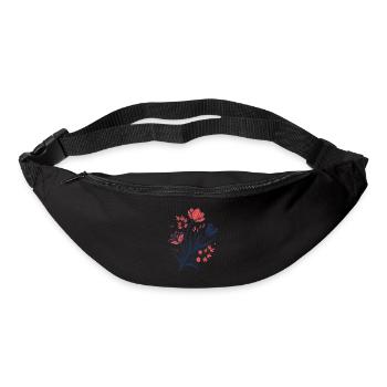 Fleurs - Printemps - Été - Fleurs - Sac banane - noir - Devant