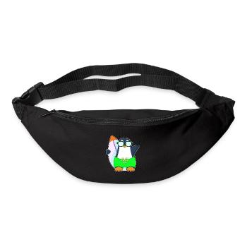 Pinguin Surfen Surfbrett Sommer - Gürteltasche - Schwarz - Vorne