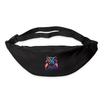 DJ Tenue cool Rave Techno Festival Hibou - Sac banane - noir - Devant