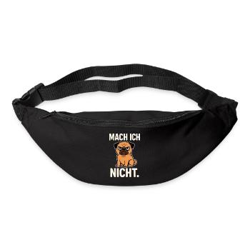 Mops sagt: Mach ich nicht – freches Hundemotiv - Gürteltasche - Schwarz - Vorne