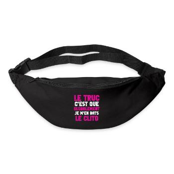 Je m’en bats le clito - Sac banane - noir - Devant