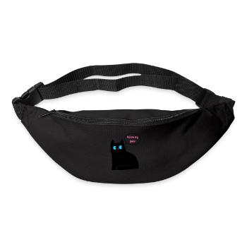 Schwarze Katze, die uns bittet, ihrem Blick zu folgen - Gürteltasche - Schwarz - Vorne
