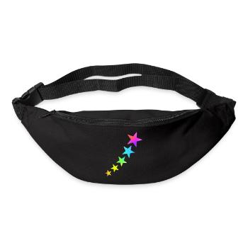 Colorful stars in rainbow colors - Bum bag - black - Front