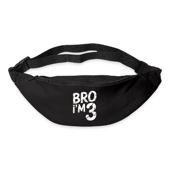 Frère, j’ai 3 ans – Design d’anniversaire cool - Sac banane - noir - Devant