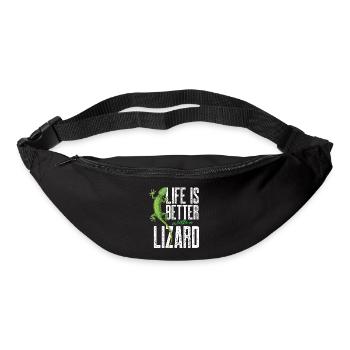 la vie est meilleure avec un lézard Design pour un lézard - Sac banane - noir - Devant